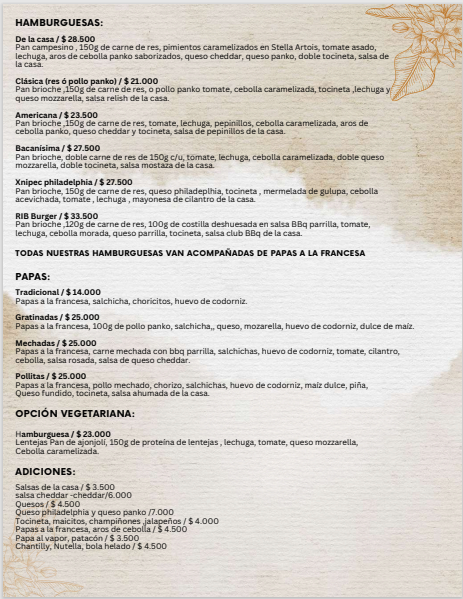 Menú de Especialidades - Aroma Café