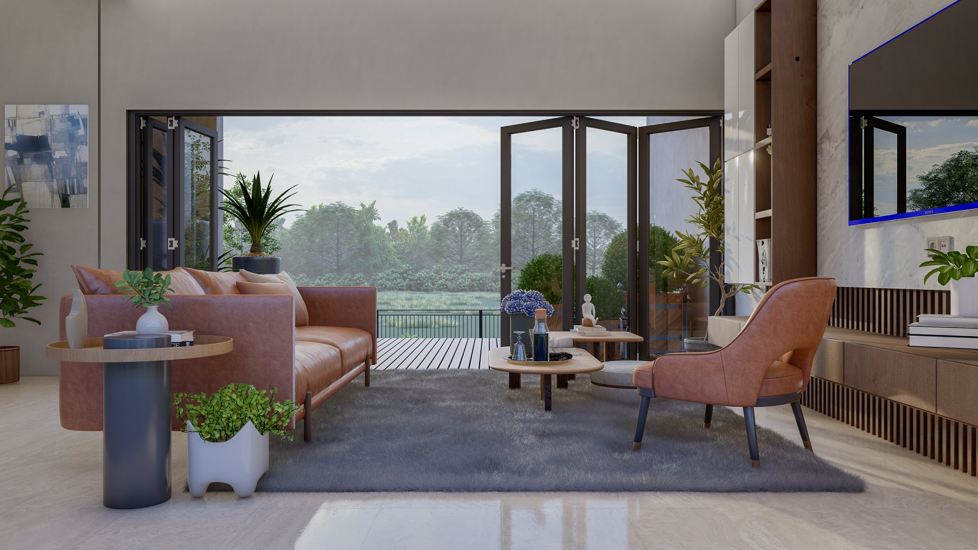 Elegant Living Room with Modern Interior Design