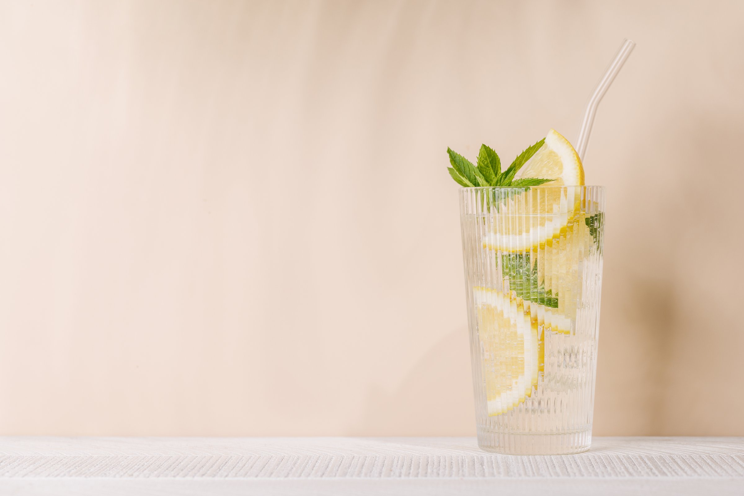 Fresh summer lemonade with lemon and mint, refreshing and vibrant drink perfect for hot days