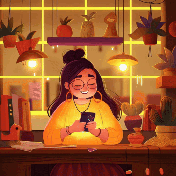 Entrepreneur woman animation with creative business ideas