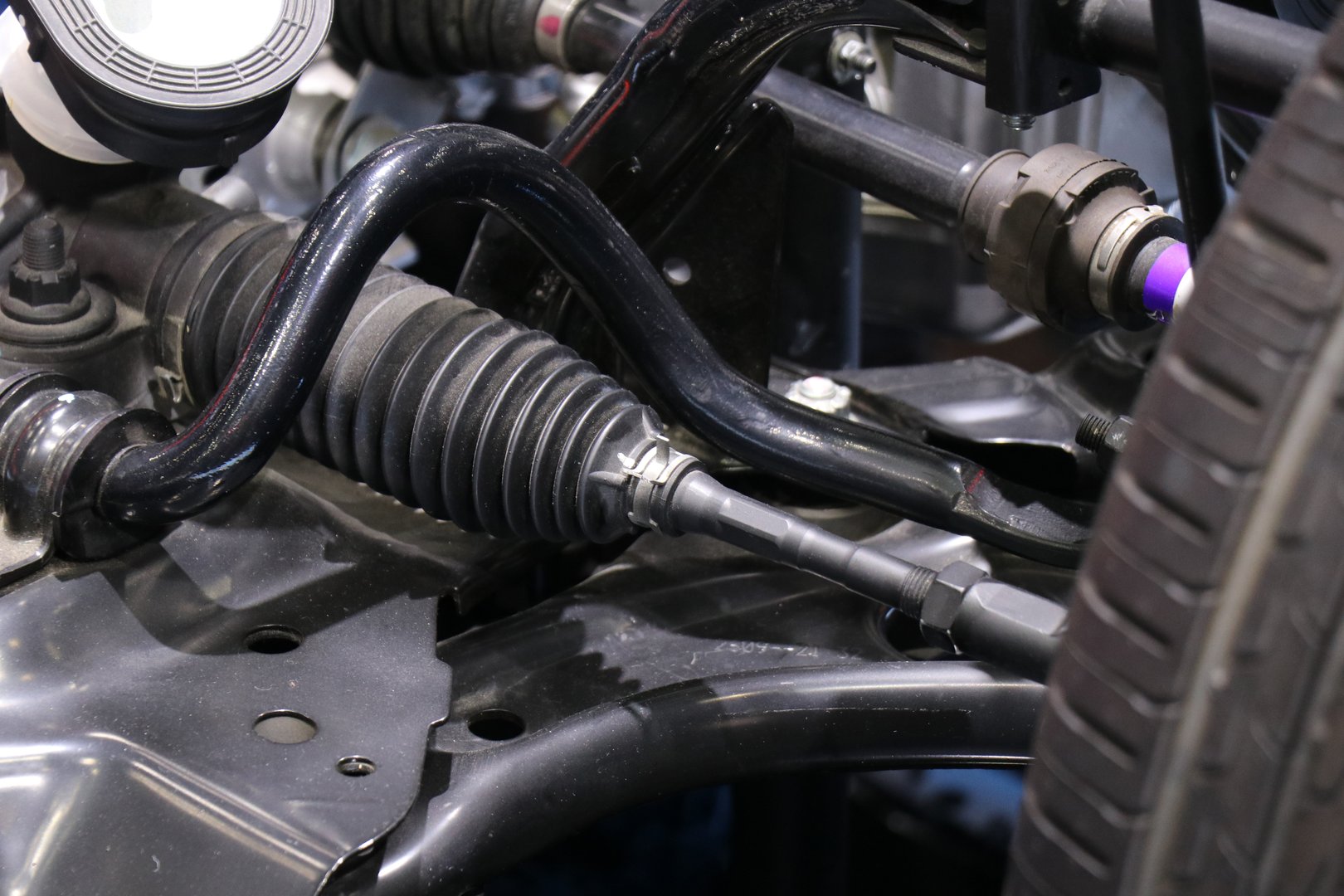 Drive system in electric cars. electric system of car front driving axle in the car. elements of the steering system