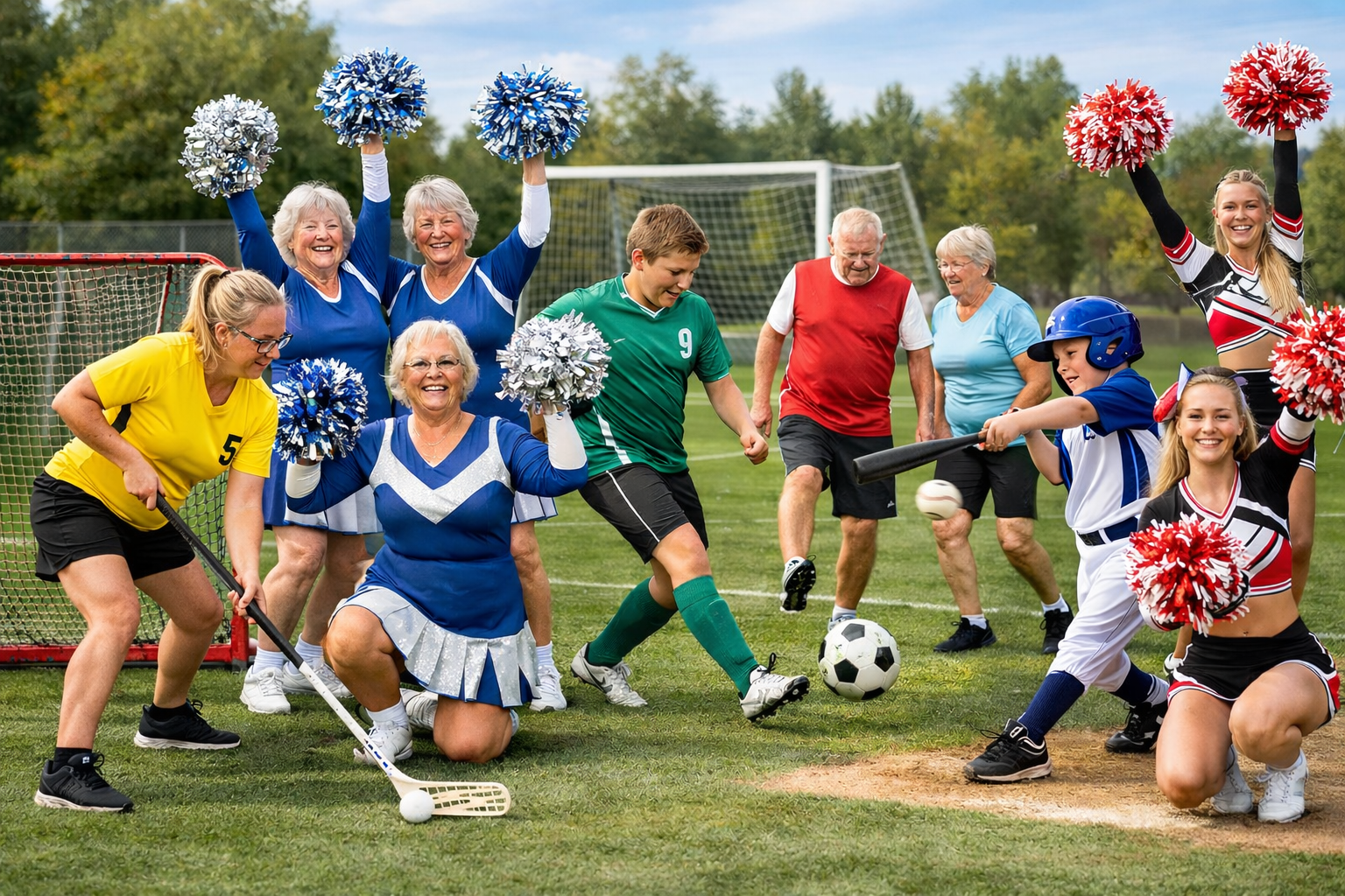 Sport och glädje på gräsplanen