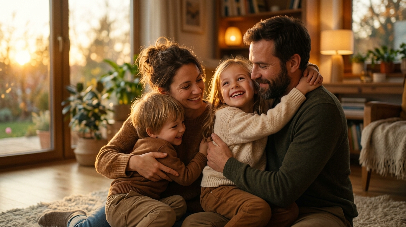 Família se divertindo com Aventura Bíblica em Família
