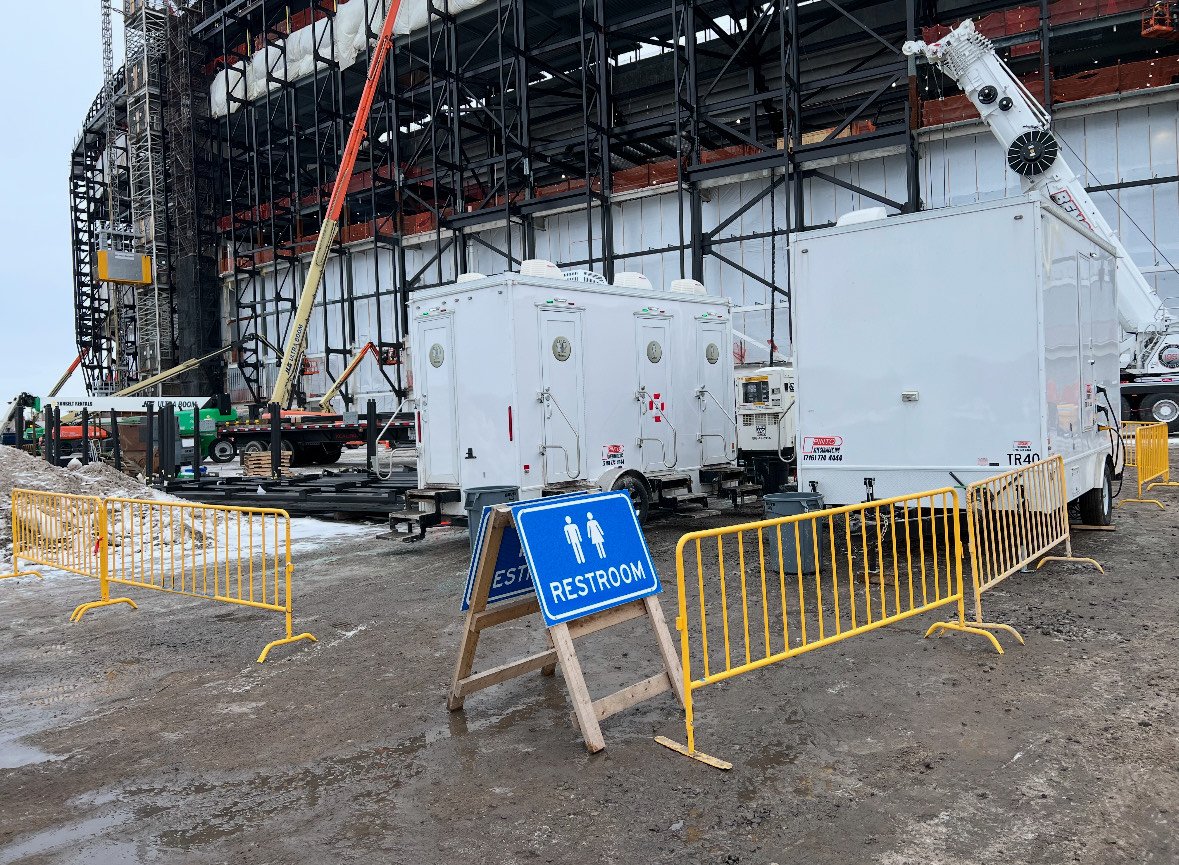 Construction site portable restrooms