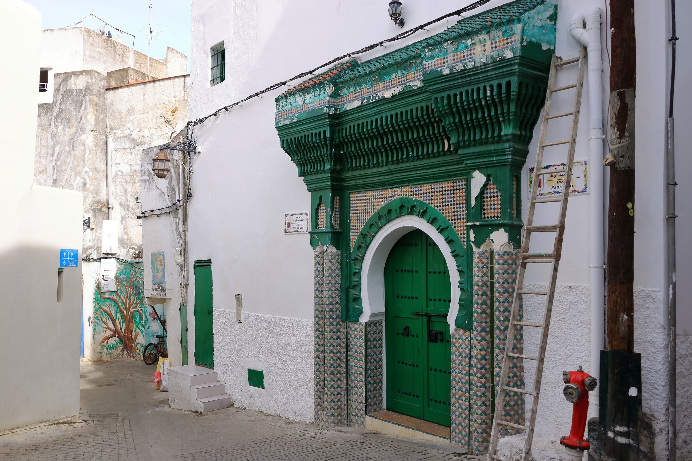 Tangier at Strait of Gibraltar, Morocco - February 17 2025: inside the old Medina in the center of the city