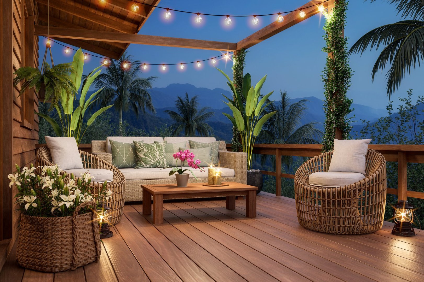 Mooie veranda met houten vloer en stijlvolle meubels - perfecte inspiratie voor veranda kopen