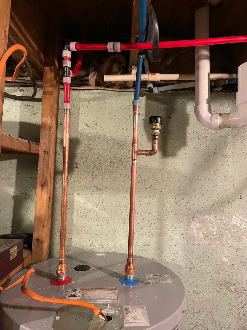 After - Professional copper piping water heater installation