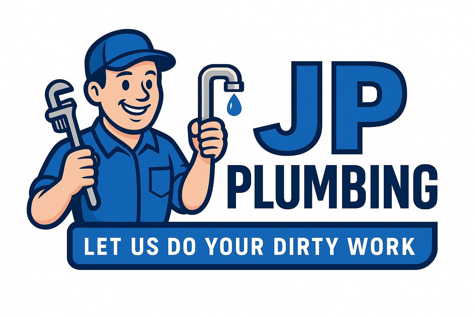 Plumber smiling and holding a pipe wrench with crossed arms in a bathroom