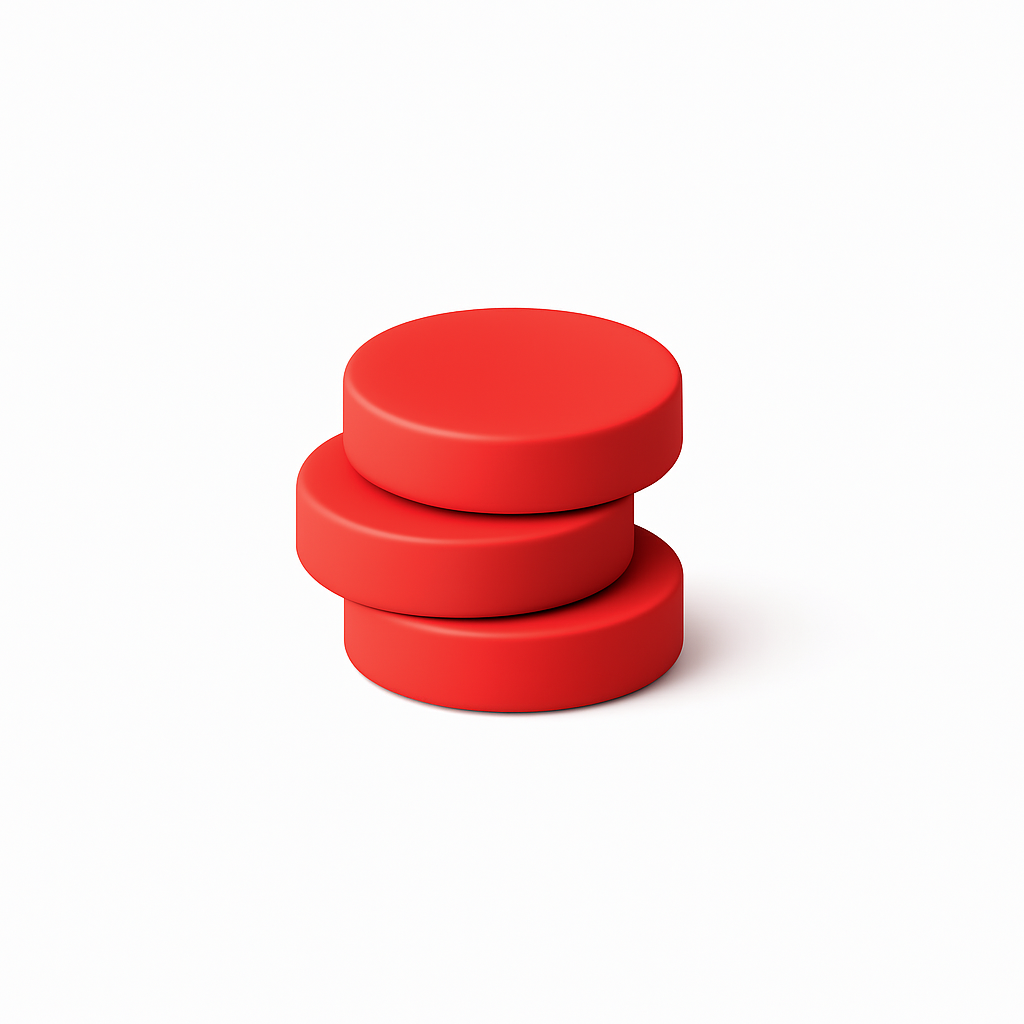 Tres monedas rojas 3D