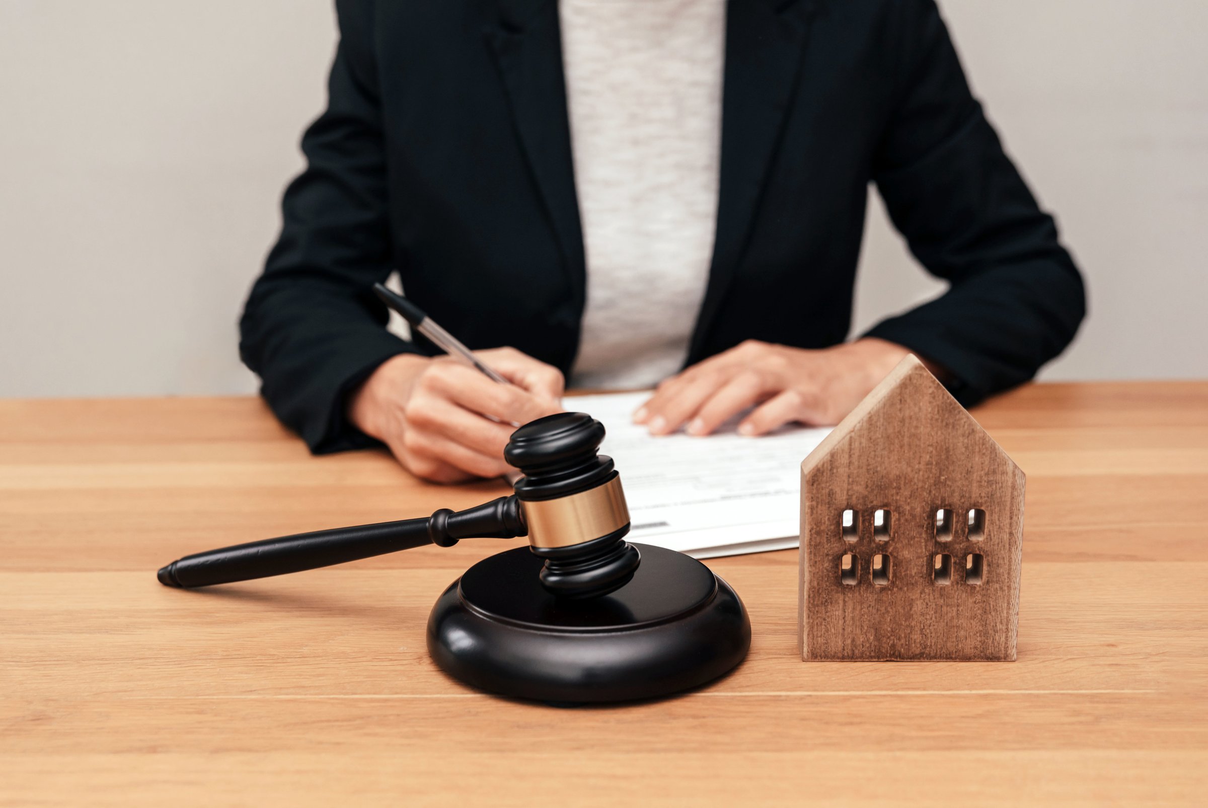 Legal documents and gavel