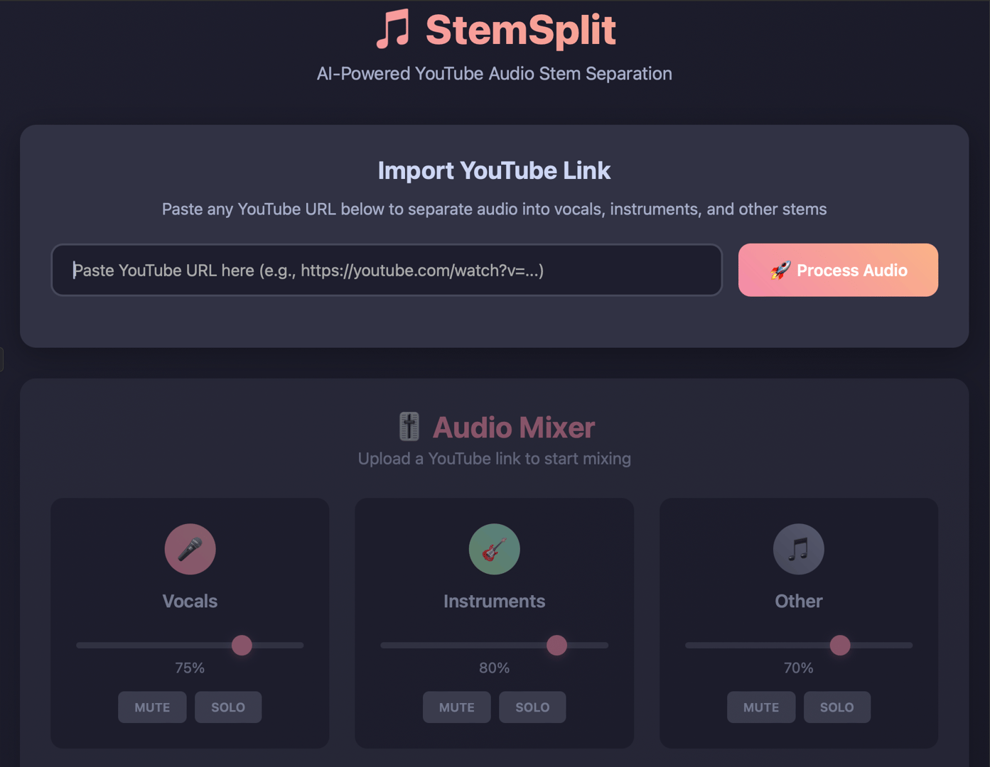 Stem Split audio tool