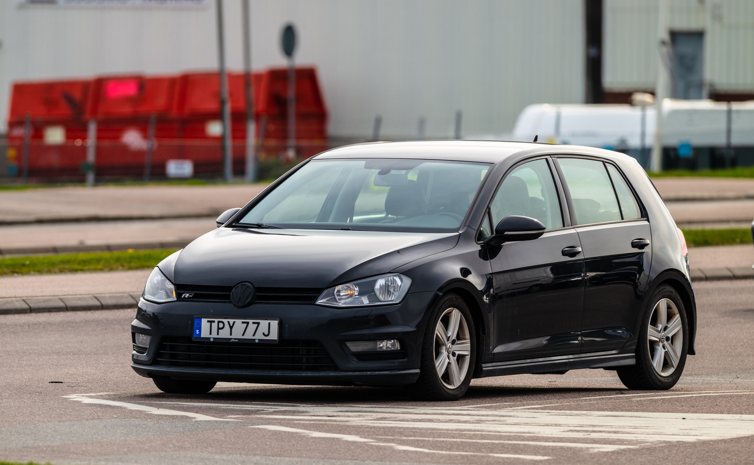 Gothenburg, Sweden - April 28 2024: Black 2016 Volkswagen Golf R on a parking lot.