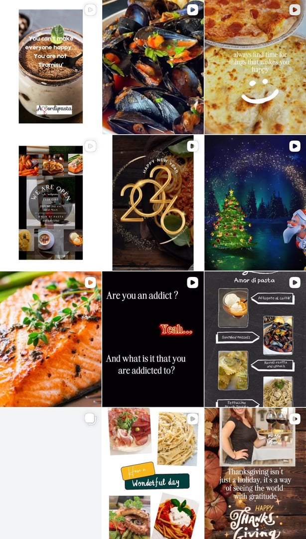 Current messy Instagram feed
