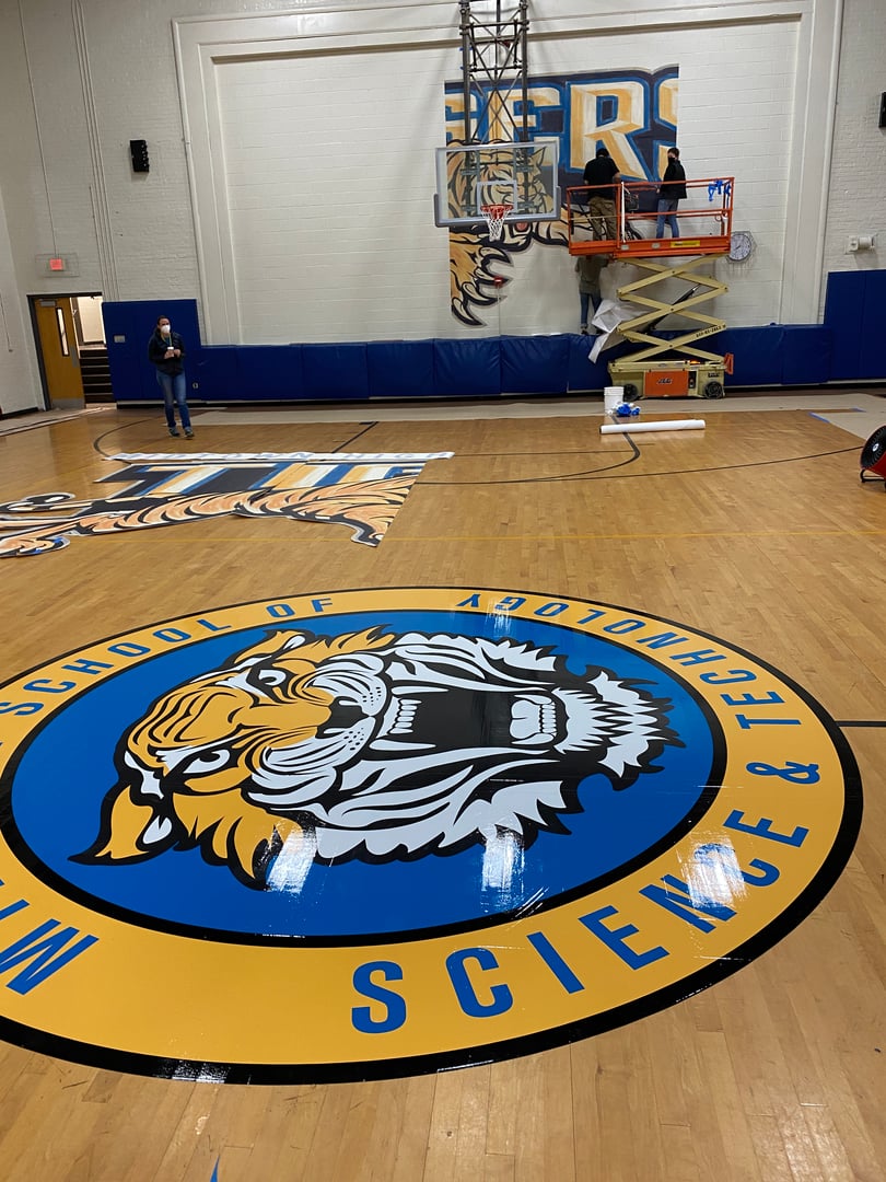 Educational facilities graphics installation