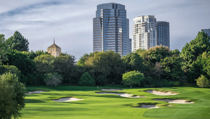 Hillcrest Country Club golf course and clubhouse in Cheviot Hills Los Angeles, a private country club near Rancho Park and Century City.
