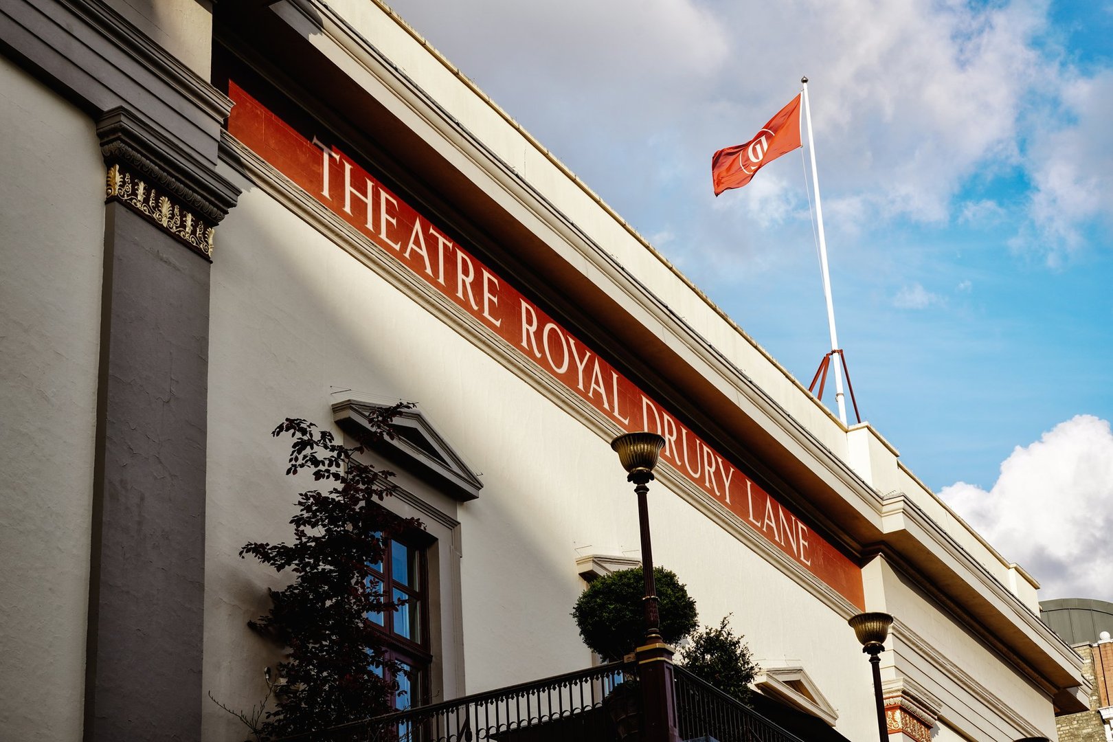 Covent Garden, West End, London, UK – April 22, 2025: A close-up view of the Drury Lane Theatre's signage in London's West End. The theatre, located on Catherine Street-Drury Lane, is one of the oldest and most famous British theatres in the area. Disney's Hercules the Musical is scheduled to be performed at the Theatre Royal Drury Lane in London's West End.