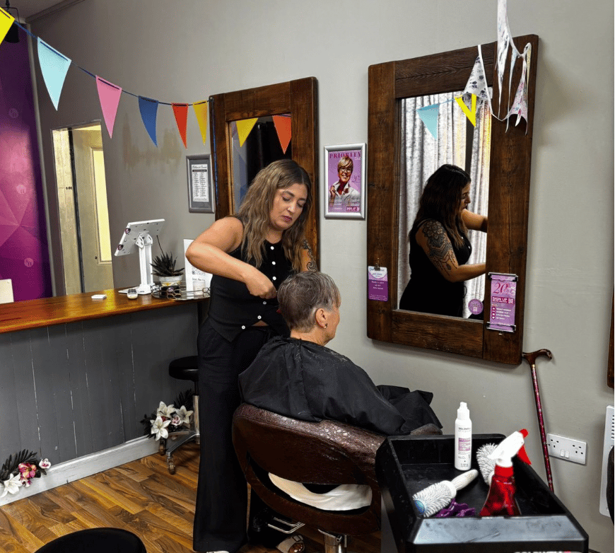 Hair salon business website showing increased leads