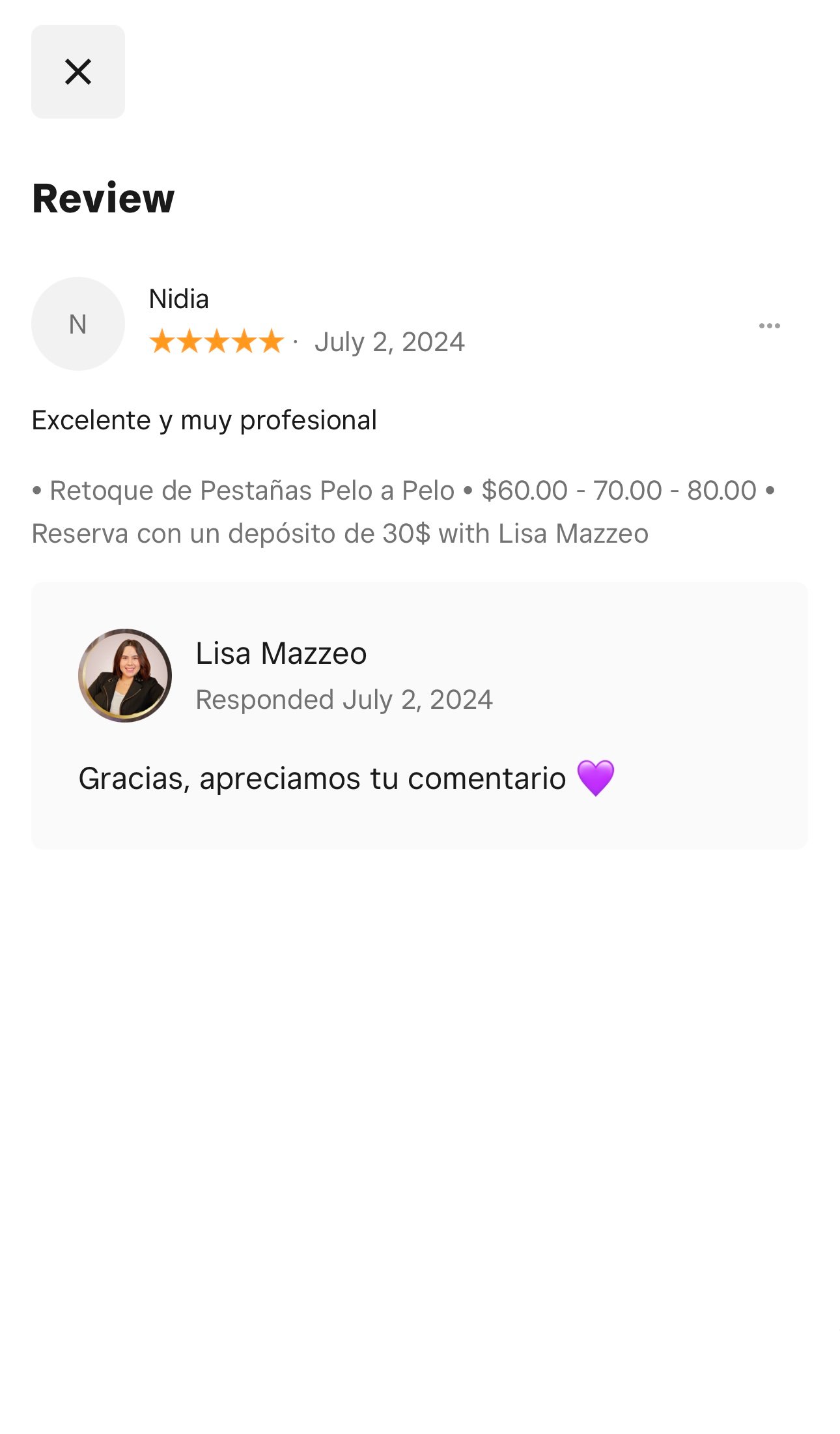 Testimonio real de cliente