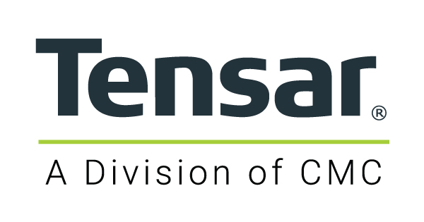 Tensar logo featuring the text "Tensar A Division of CMC" with a green underline beneath "Tensar."