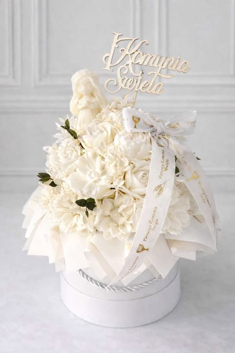 Flowerbox komunijny L dziewczynka