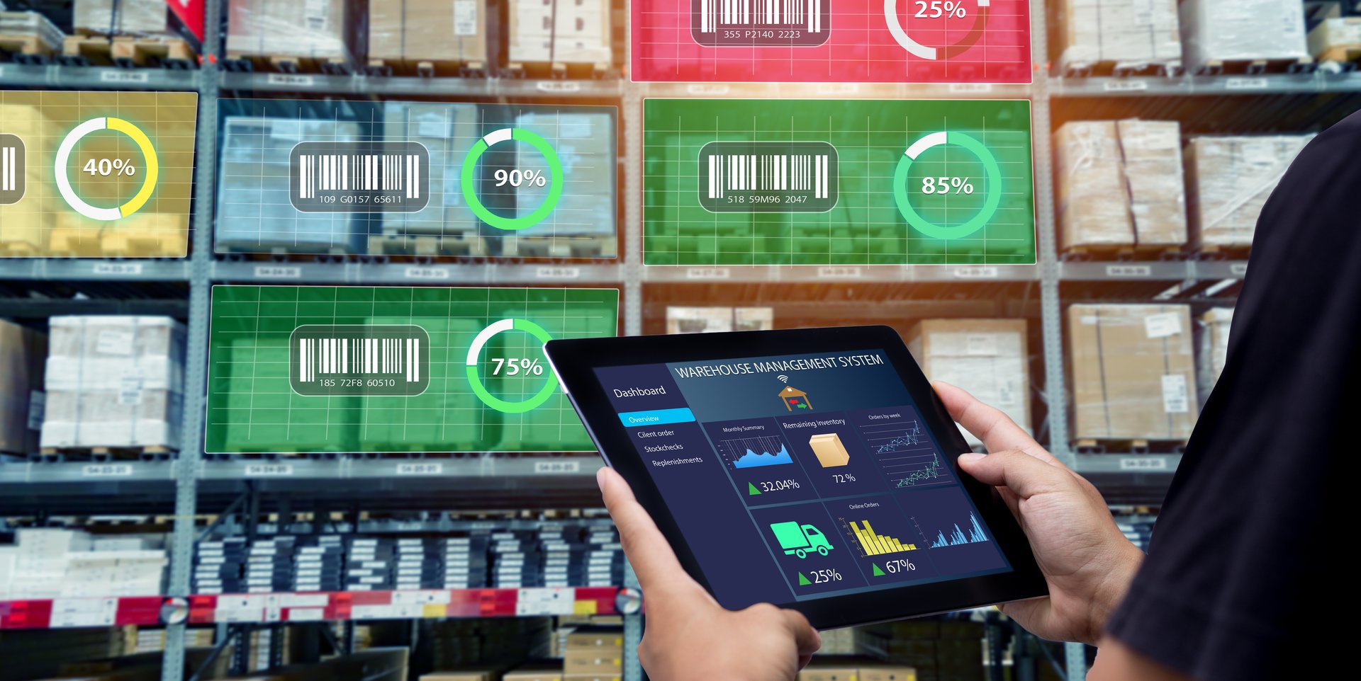 Future Technology 3D Concept: Automated Retail Warehouse with Robots
