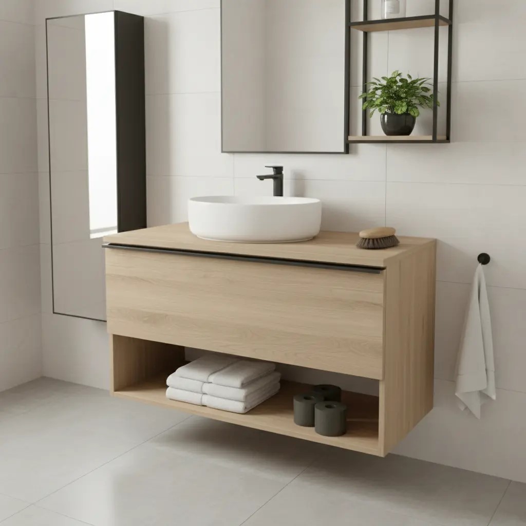 Vanidad Compacta IDERA - Mueble de baño para espacios pequeños