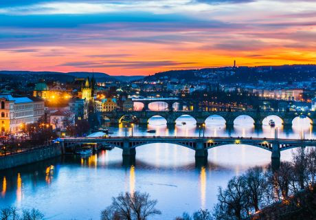 מצודת פראג בשקיעה