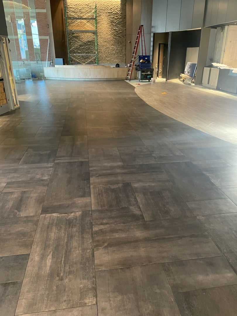 Greektown Casino tile installation detail