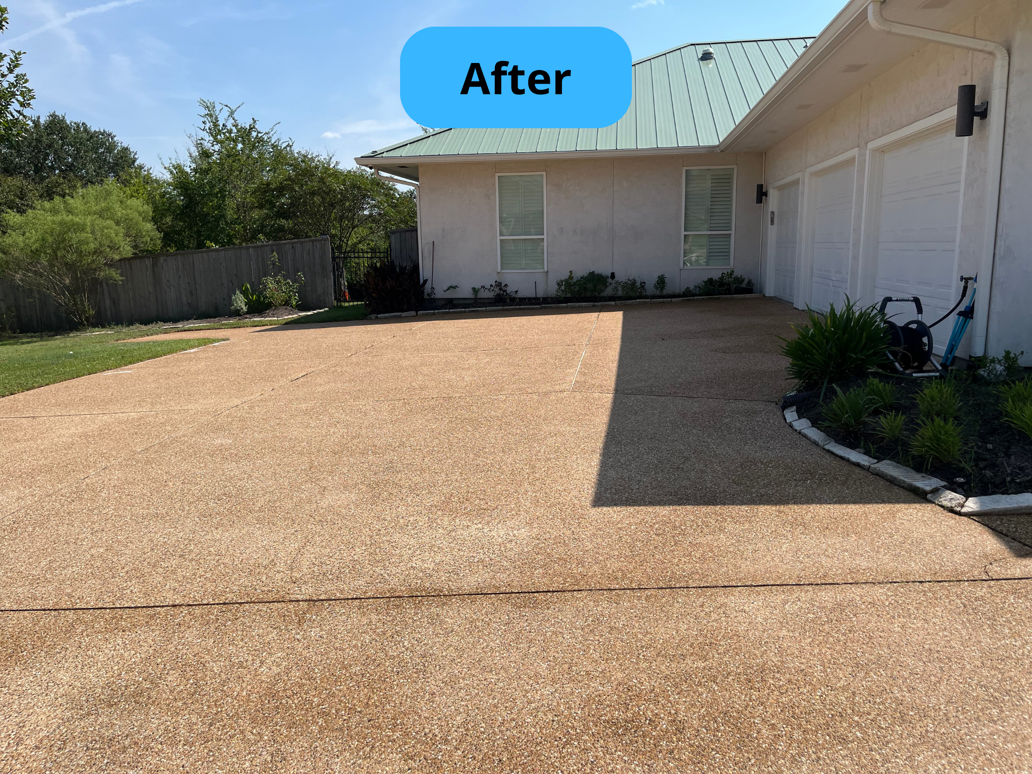 After pressure washing