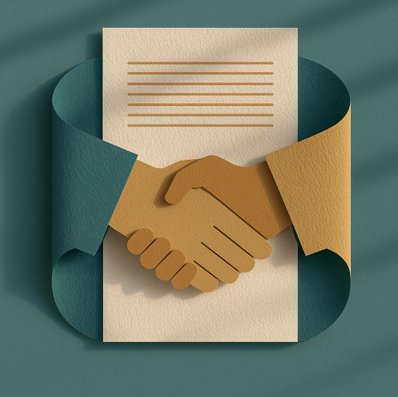 Strategic contracts and agreements icon