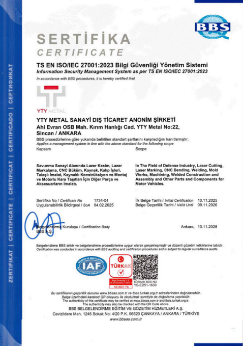TS EN ISO 14001:2015 Çevre Yönetim Sistemi Sertifikası
