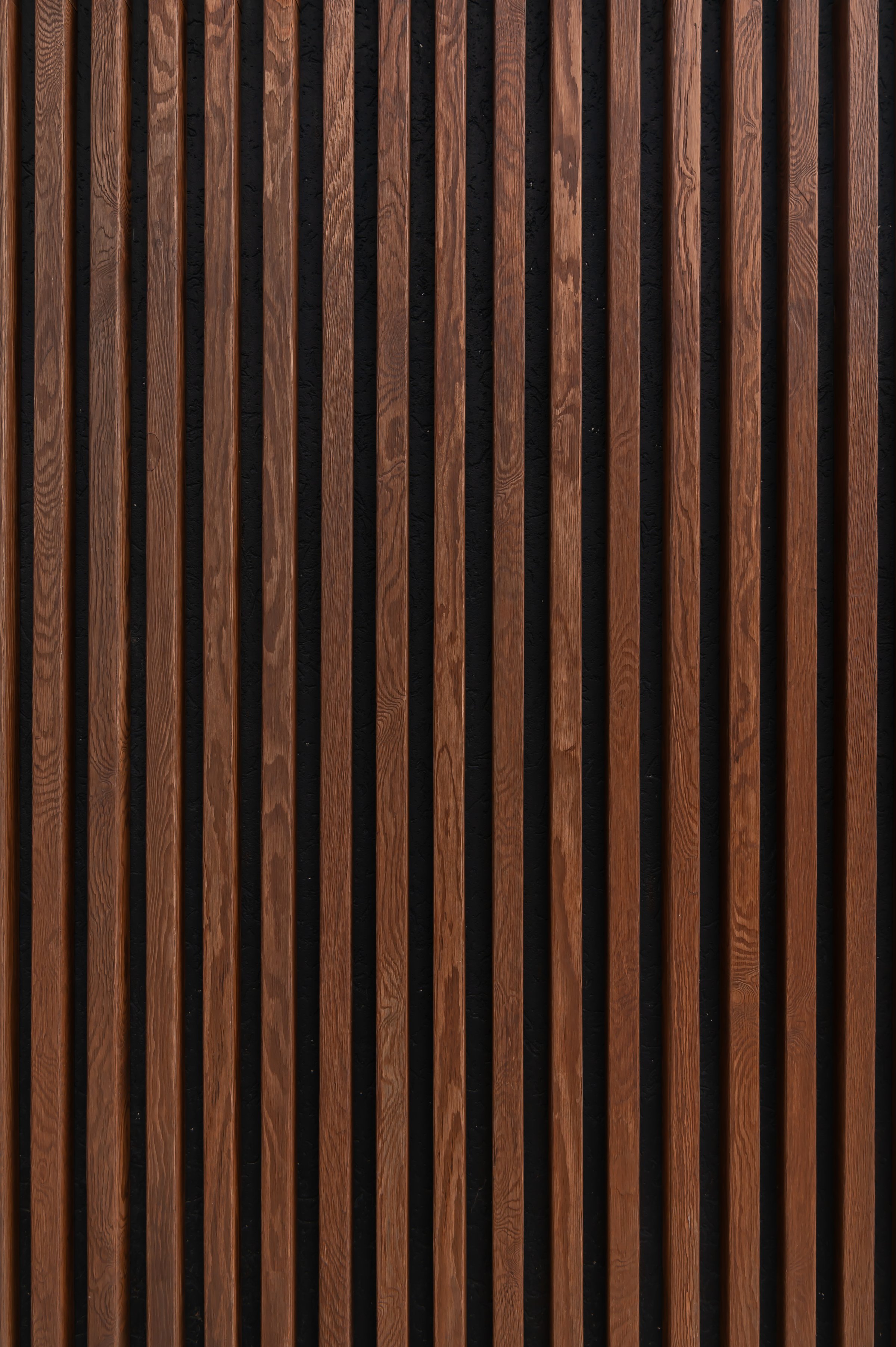 Wooden brown slats on the wall