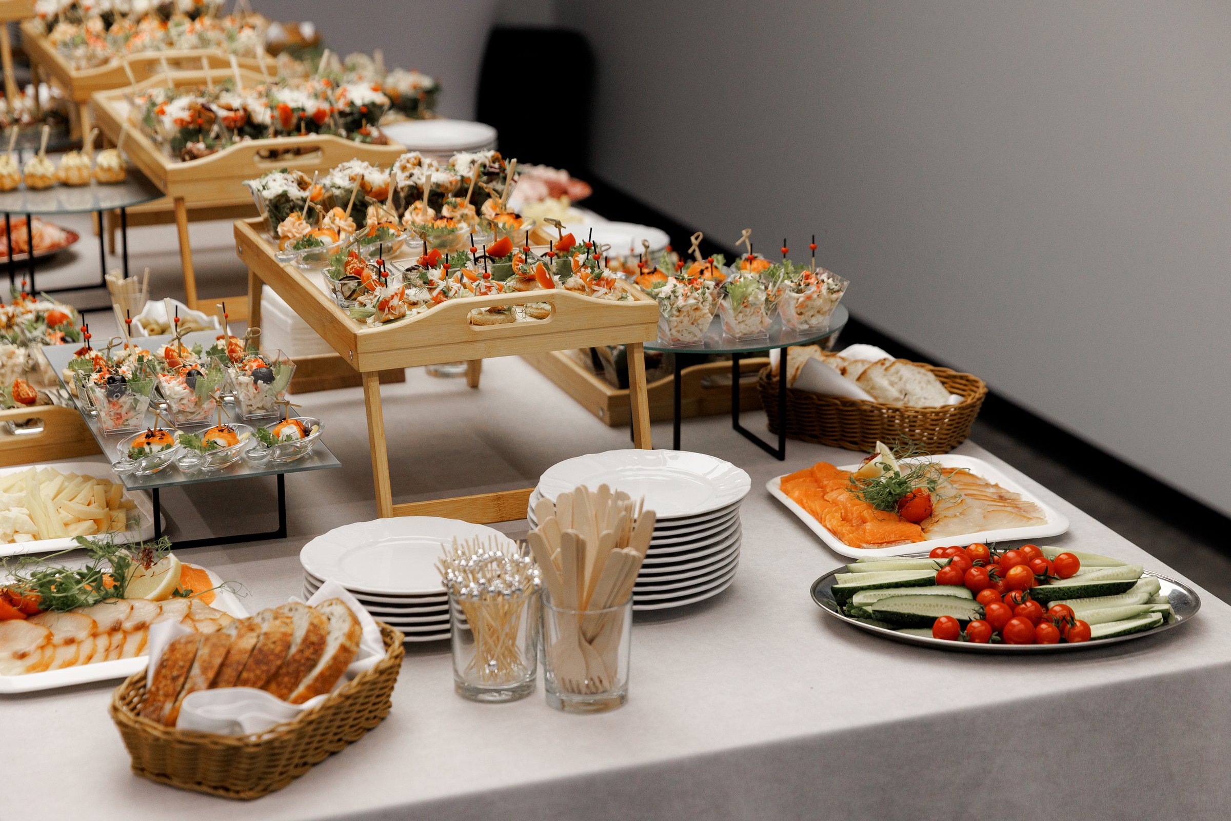 Food Buffet in Luxury Restaurant. Buffet Catering Food Arrangement on Table. High quality photo