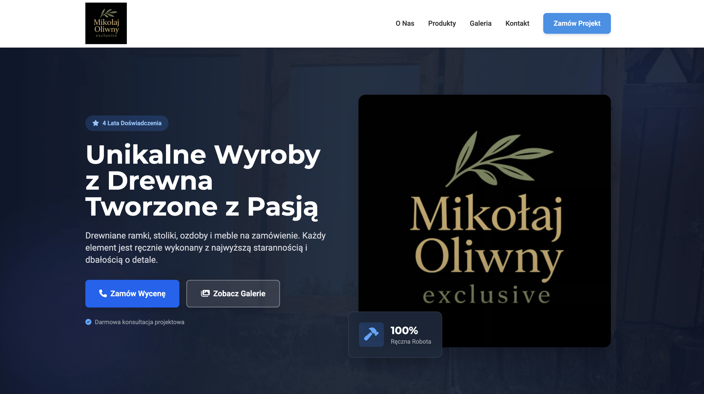 Wygląd strony na komputerze