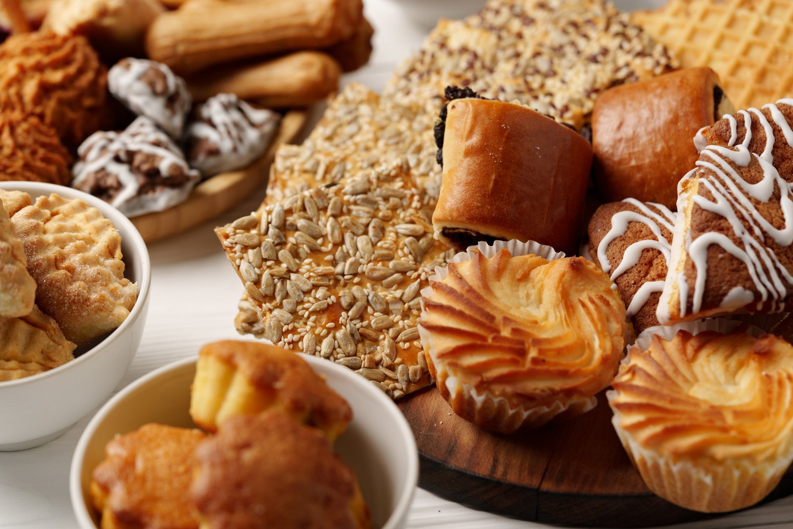 Variety of baked goods and pastries