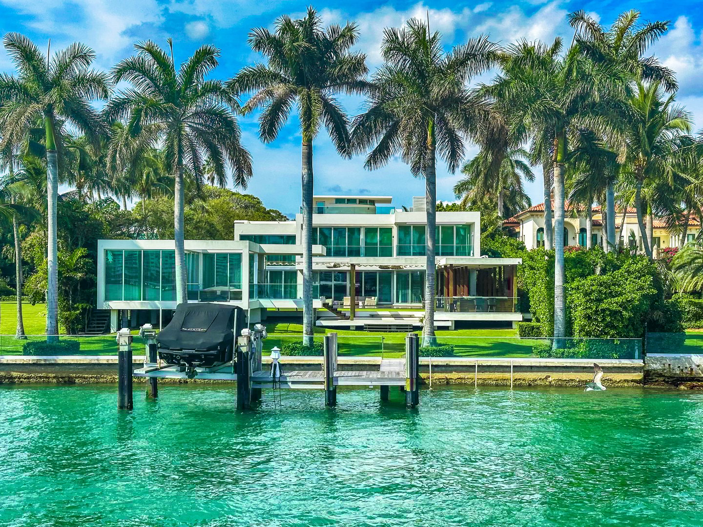 Miami, USA - February 20th, 2025: Rihanna luxury mansion on Miami Star  island