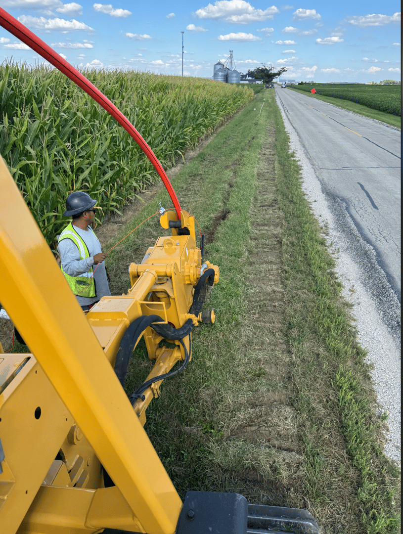 Directional boring equipment for fiber optic installation