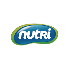 Logo of "Nutri" featuring a stylized blue oval with white text, outlined by a green border, on a white background.