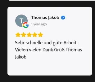 Thomas Jakob - 5 Sterne Bewertung
