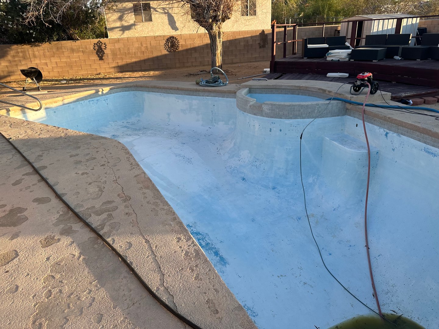 Pool after cleaning - no water