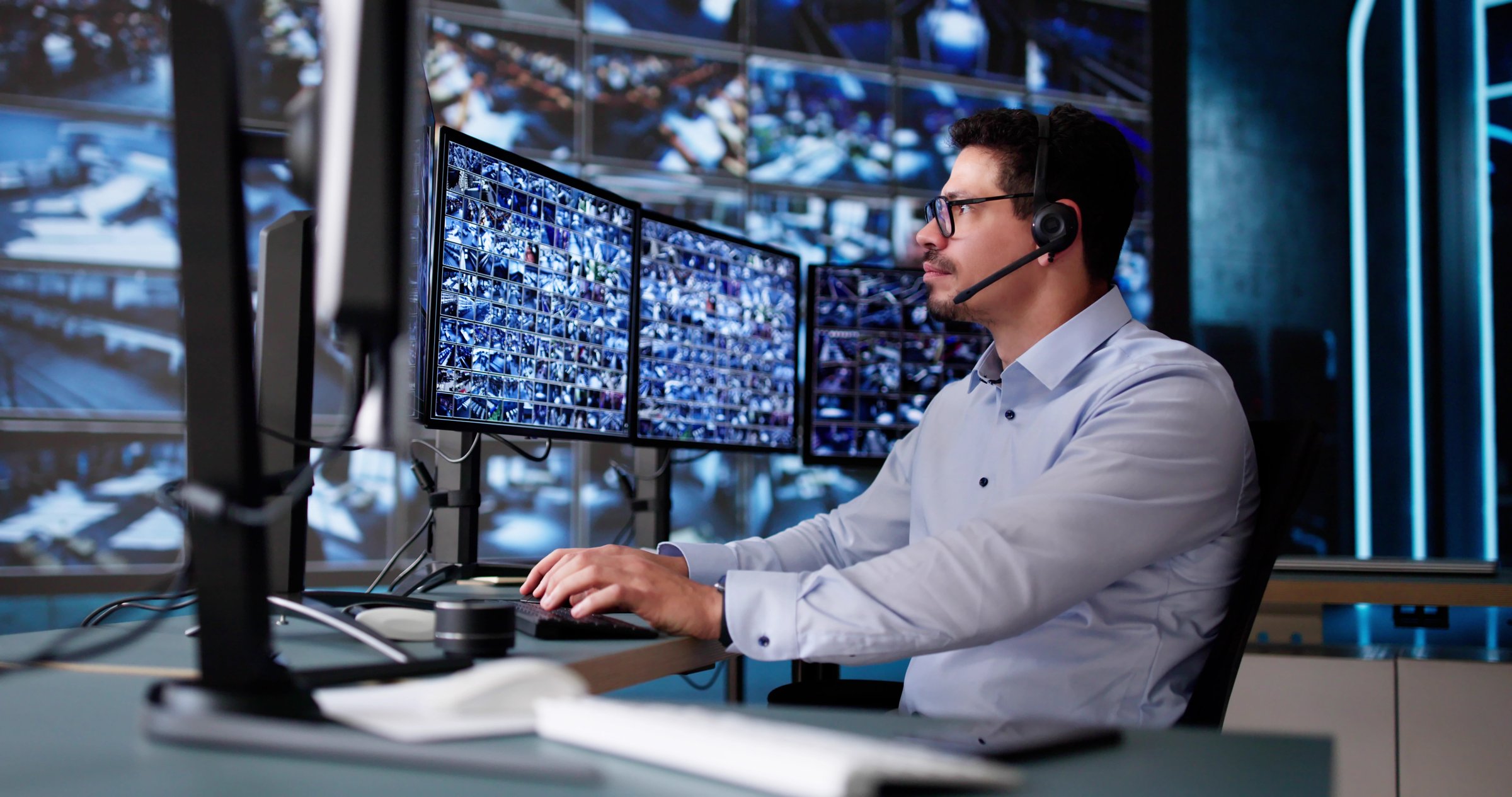 CCTV Security Camera Surveillance Using Multiple Monitors