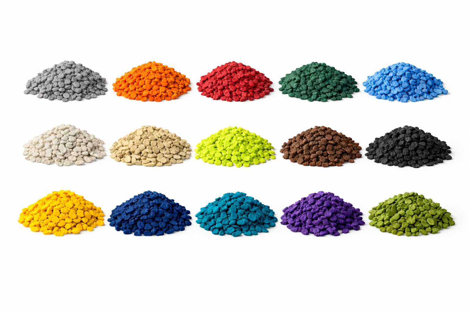 Rubber paving color options and blends