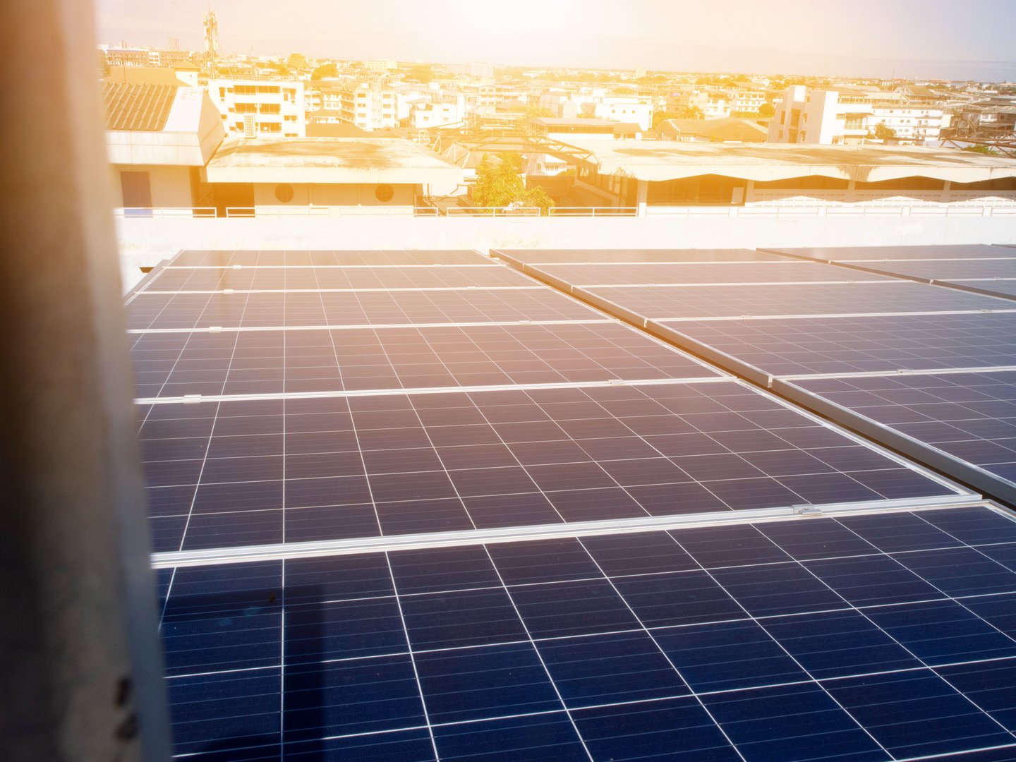 Solar cell rooftop technology electricity solar panel sunlight environment panel industry enegry power fuel generation blue sky resoure renewable ecology solar cell house rooftop alternative business