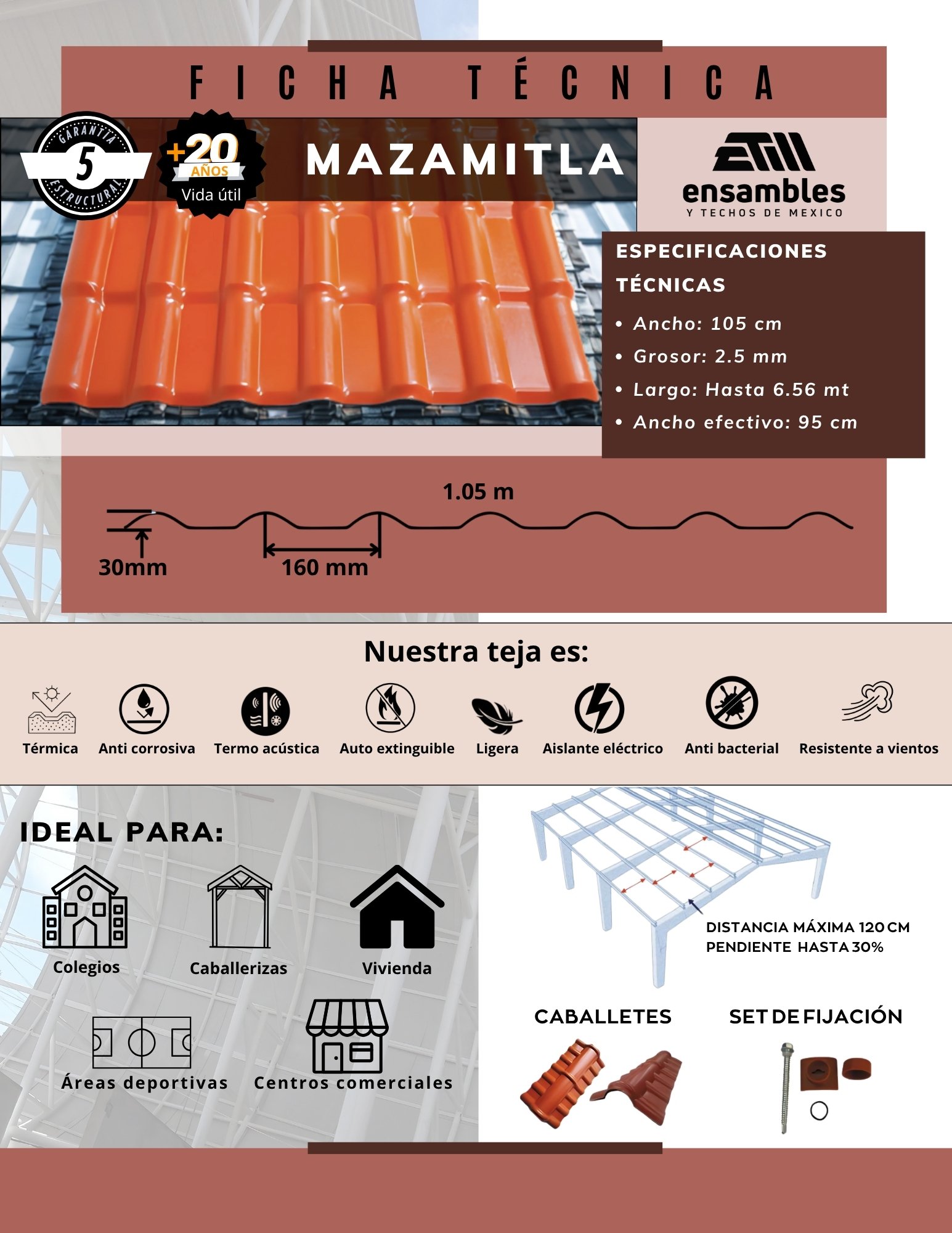 Ficha técnica Teja Mazamitla
