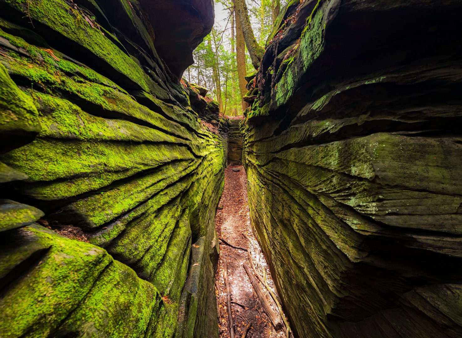 Photograph of the stunning Green Caves along the Ledges Trail in Cuyahoga Valley National Park