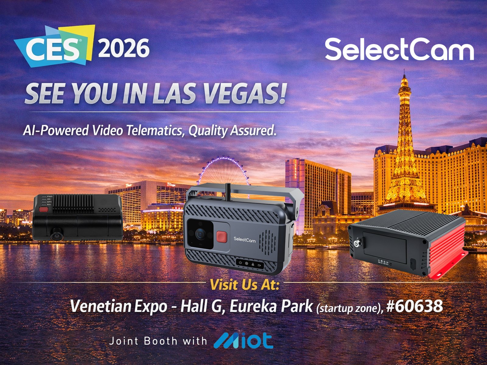 Las Vegas SelectCam AI Video Telematics CES 2026 Dashcam MDVR Fleet Safety