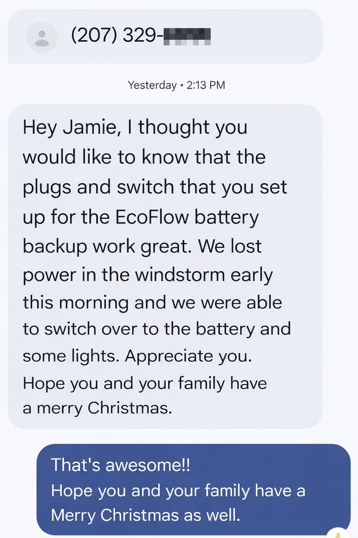 Recent electrical work