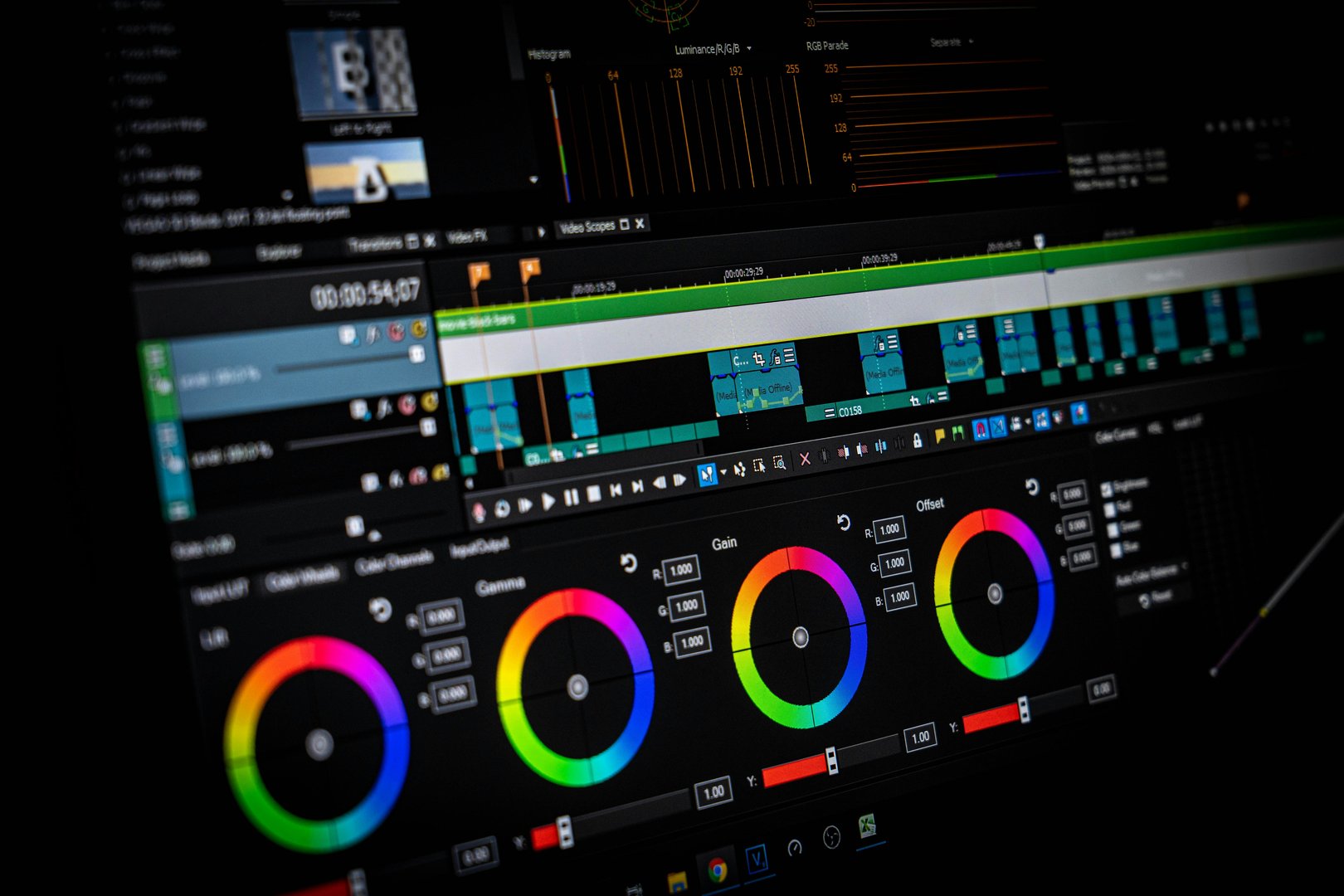Professional video editing and creative workspace