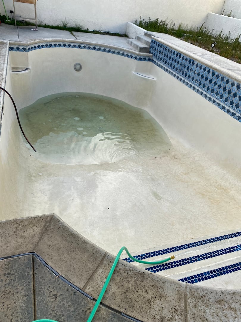 Pool after cleaning - no water