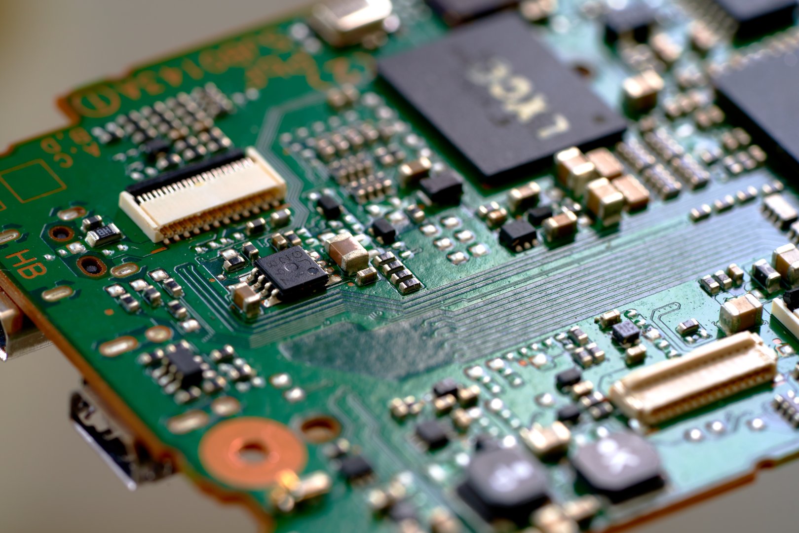 electronic board with radio components